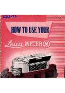 Leica Leicameter M manual. Camera Instructions.